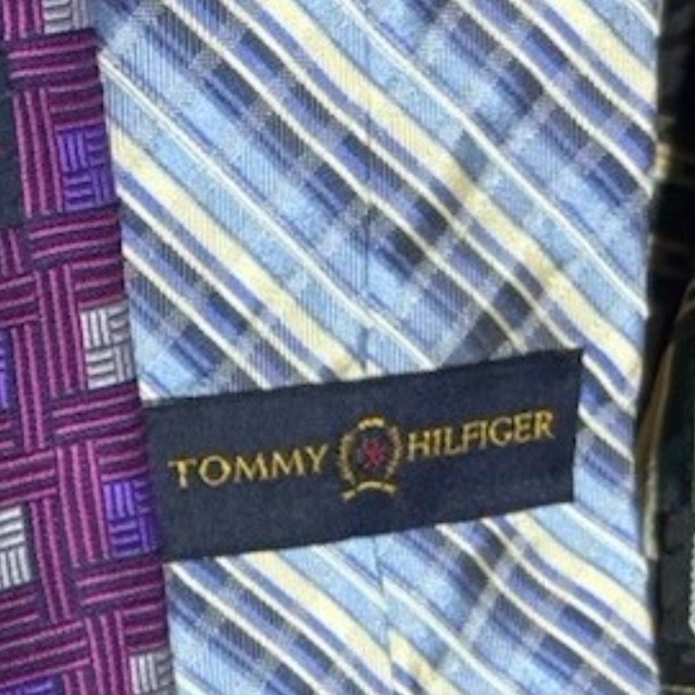 Designer Men’s Ties Lot Of 5 Multicolor 100% Silk / Polyester Luxury Brands - Picture 6 of 7